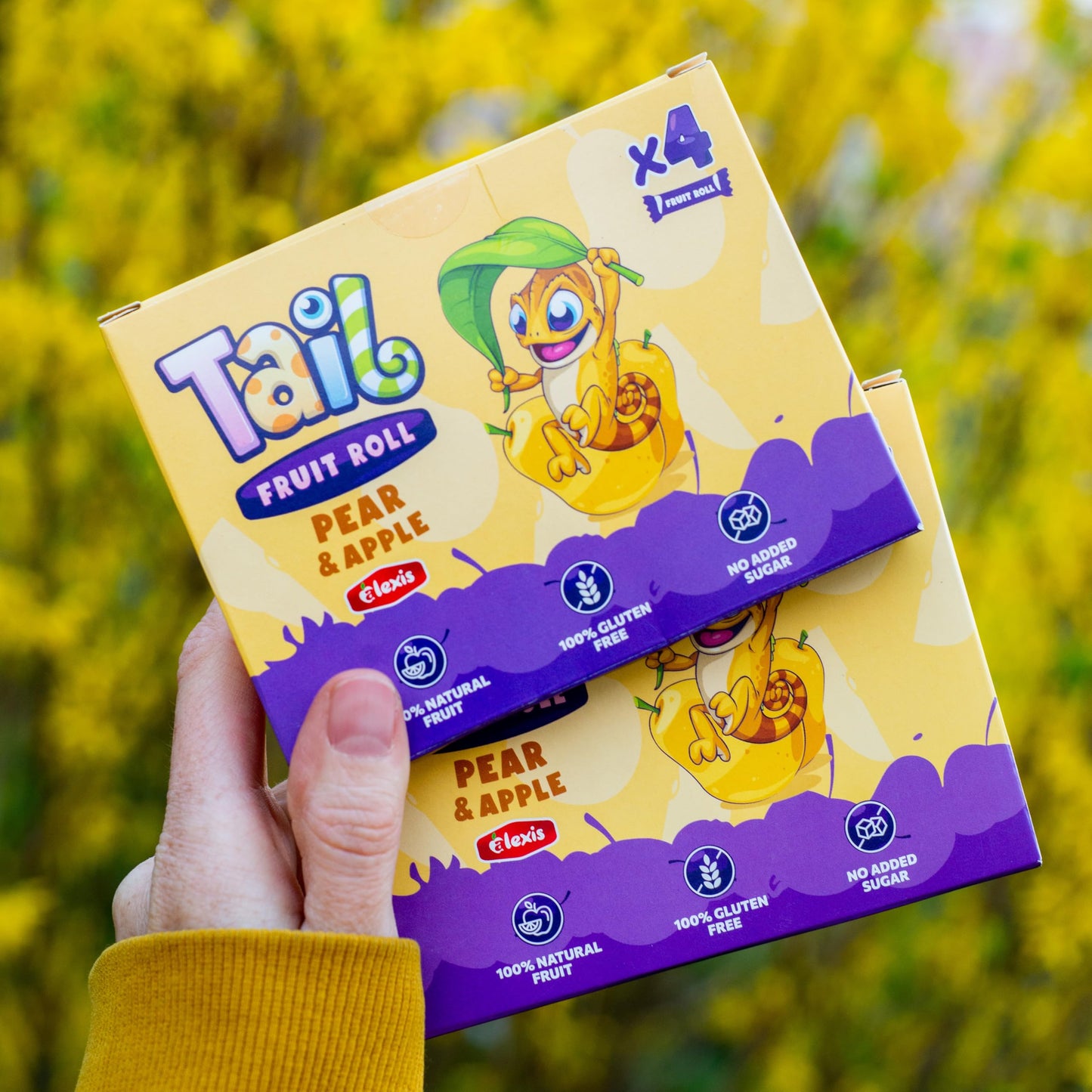 AVICENNA FOOD Tail Fruit Roll Snacks, Pear Flavor, 48 Individual Packs, No Added Sugar, Non-GMO, Rich in Vitamins and Fiber