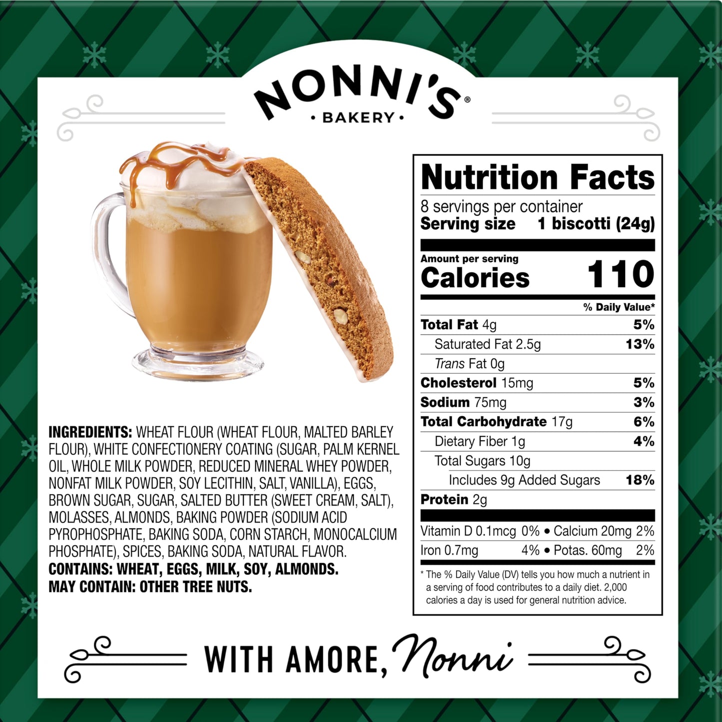 Nonnis Holiday Italian Biscotti Cookies - 3 Boxes Christmas Cookies - Dark Chocolate Peppermint Cookies, Gingerbread Cookies &