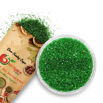 NY Spice Shop Green Sanding Sugar for Memorial Day - 1 PoundSweet Colorful Edible Sprinkles For Candy Dish - Chocolate Sprinkles
