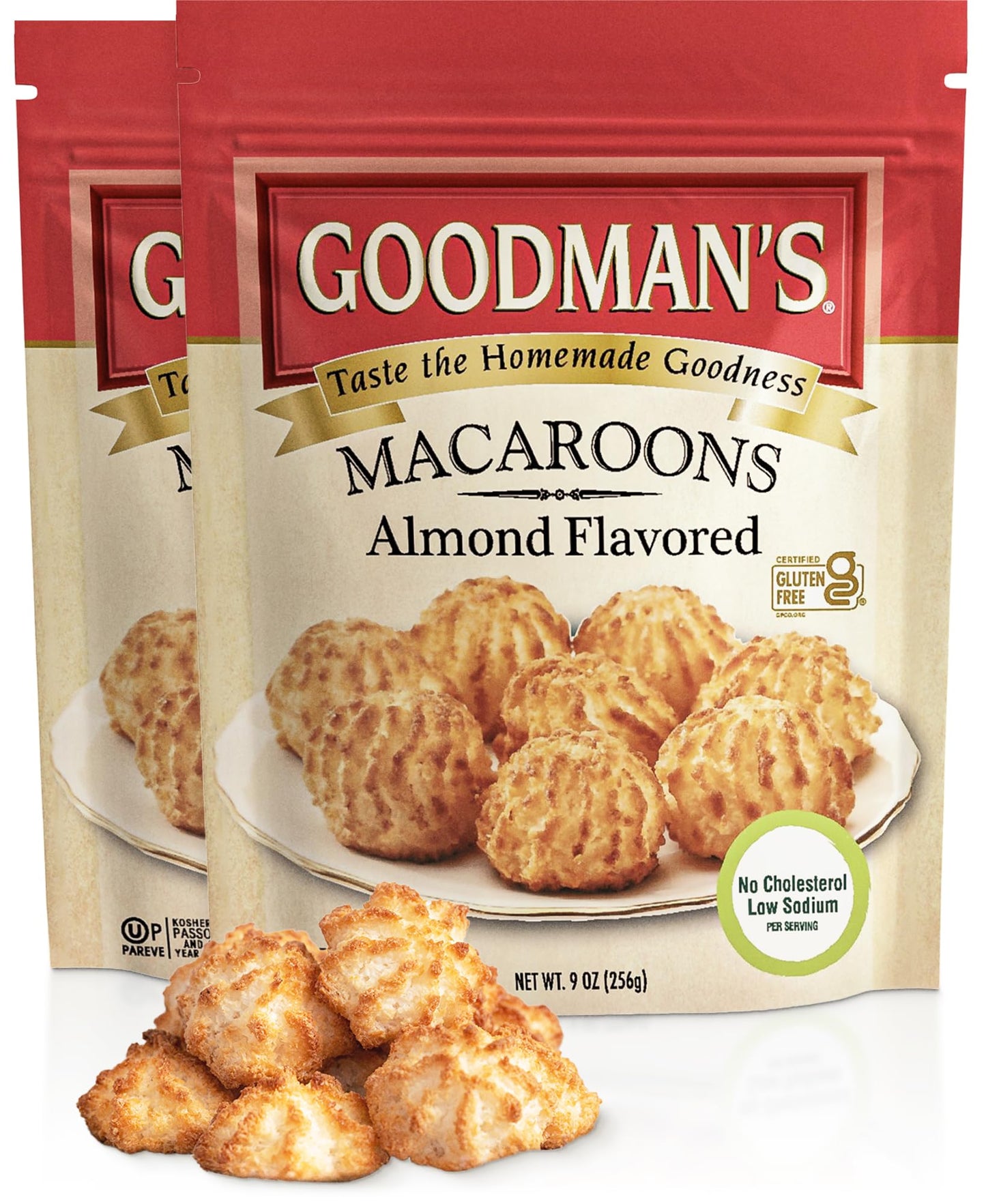Goodmans Almond Coconut Macaroons, 9oz (2 Pack) | Gluten Free Cookies | Soft & Chewy | Kosher for Passover