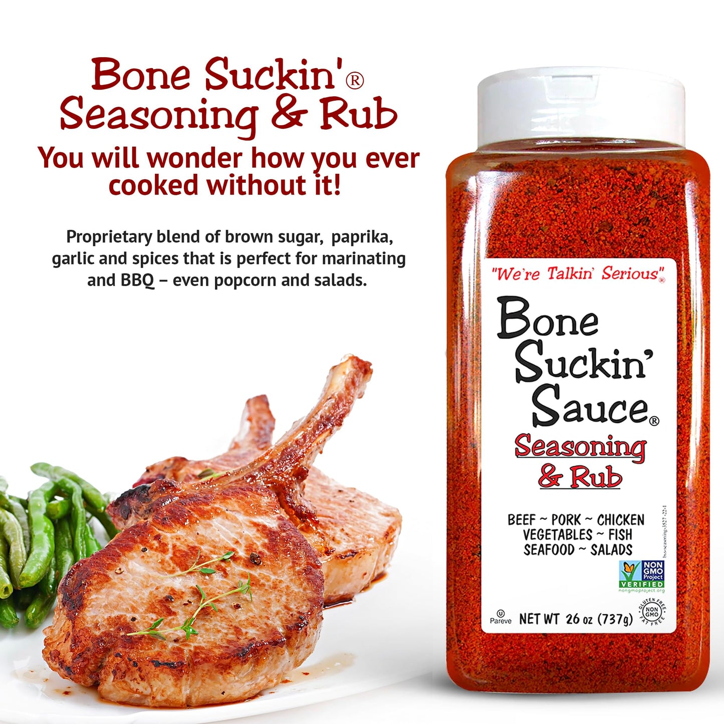 Bone Suckin' Barbecue Sauce - Bbq Seasoning & Rub, Gluten Free, Perfect For Pork Ribs And Spicy Sauce Bbq Fans - 737G (26 Oz)
