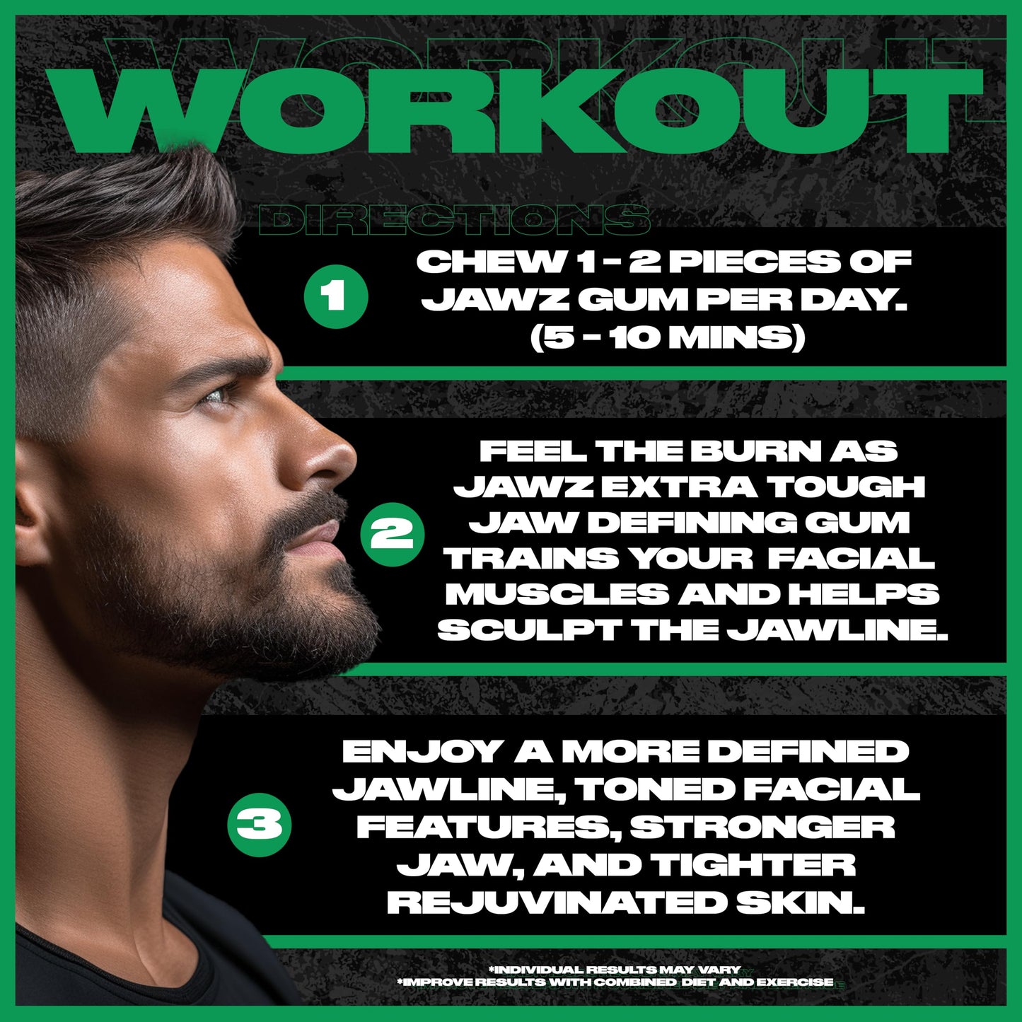 Jawz Gum Jawline Chewing Gum, 4 Pack Box, Mint, Face Slimming And Toning, Sugar Free