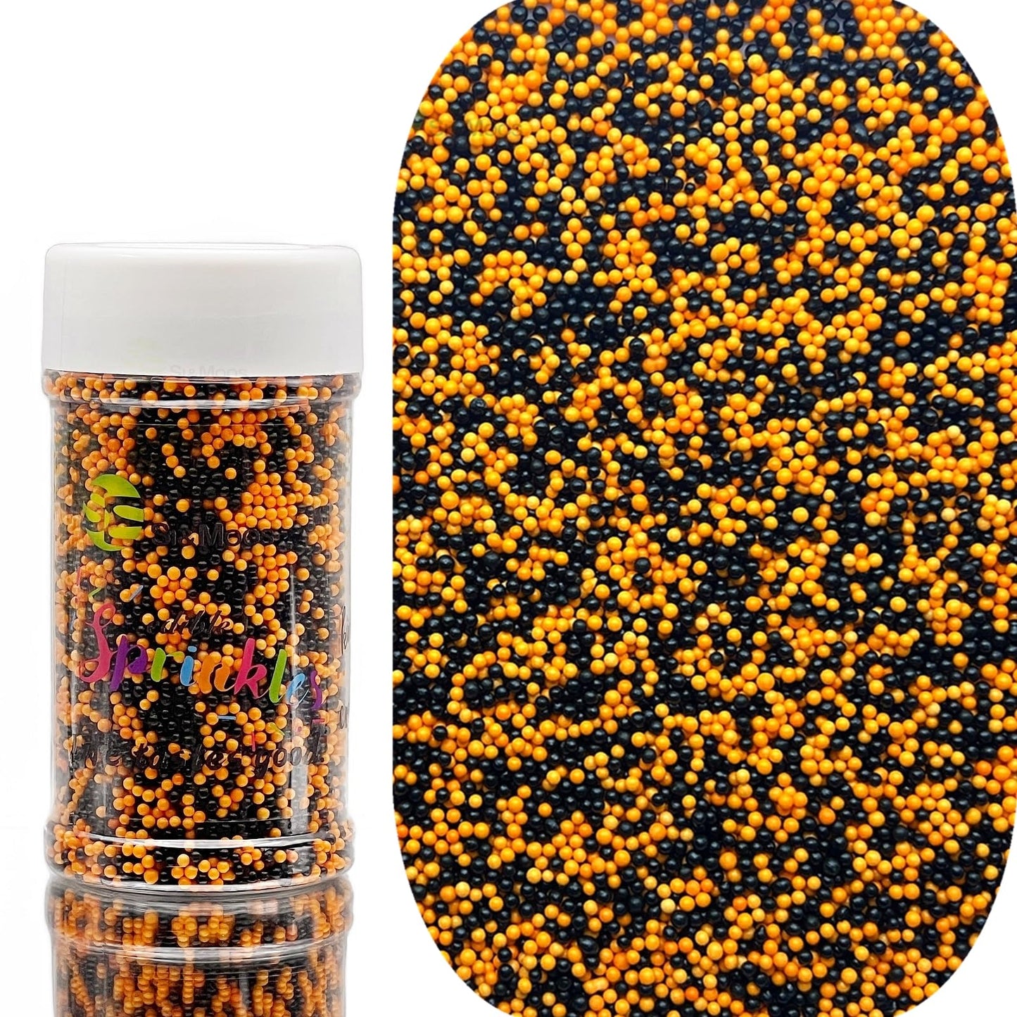 Se Si&Moos Orange And Black Nonpareils Sprinkles Orange And Black Sprinkles For Cupcakes Halloween Cake Decorations Christmas Co