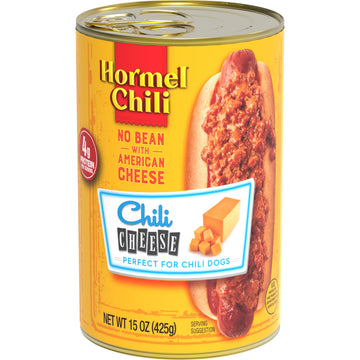 HORMEL Chili No Bean with American Cheese  No Artificial Ingredients  15 Oz  12 Pack
