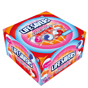 LIFE SAVERS Swirl Lollipops - Bulk Box of LIFE SAVERS Lollipops Individually Wrapped, Fruit and Cream Swirled Suckers, Assorted 