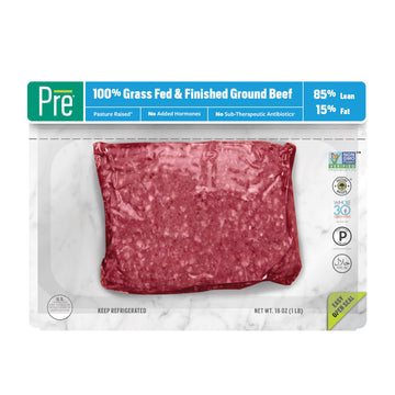 Pre, Ground Beef 85% Lean/15% Fat, Grass-Fed, Pasture-Raised, 1 lb
