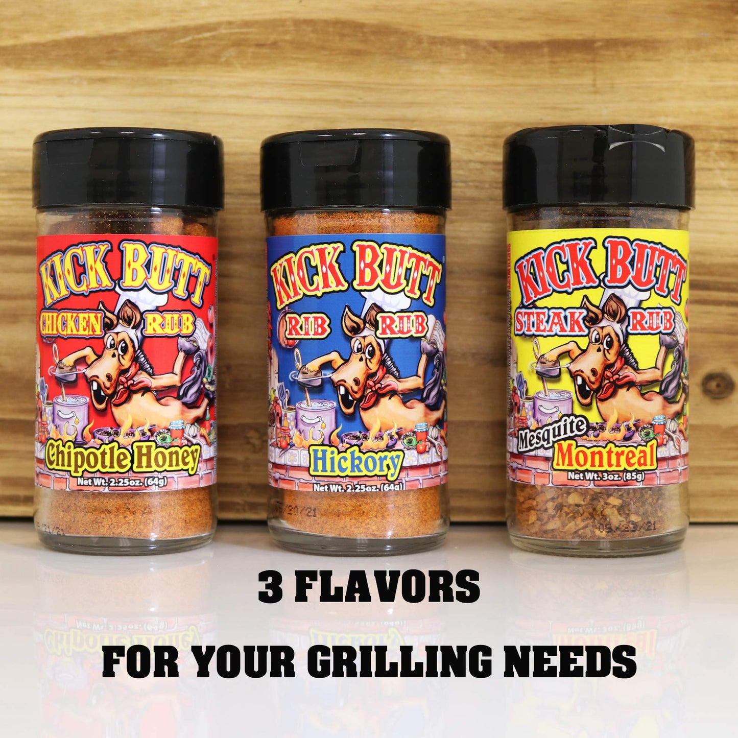 Kick Butt Spice Rub Gift Set Seasoning Spice Salt Set - Gourmet Seasoning Rub (7 Oz) - Use On Ribs Chicken Streak (Gift Set)
