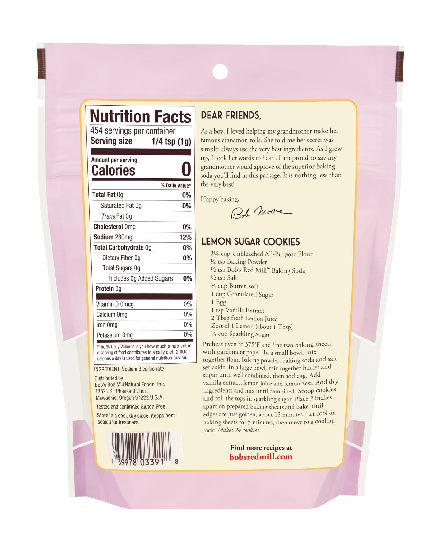 Bob's Red Mill Baking Soda 16oz (Pack of 4) - Non-GMO, Vegan, Paleo, Kosher - Perfect for Baking and Cooking