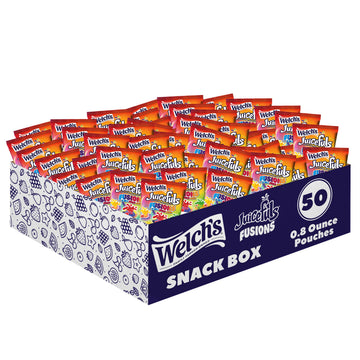 Welchs Fruit Snacks - Juicefuls Fusions, 50ct Snack Box - 0.8oz Snack Packs, 2-in-1 Fruit Snacks, Gluten Free, Natural Colors &
