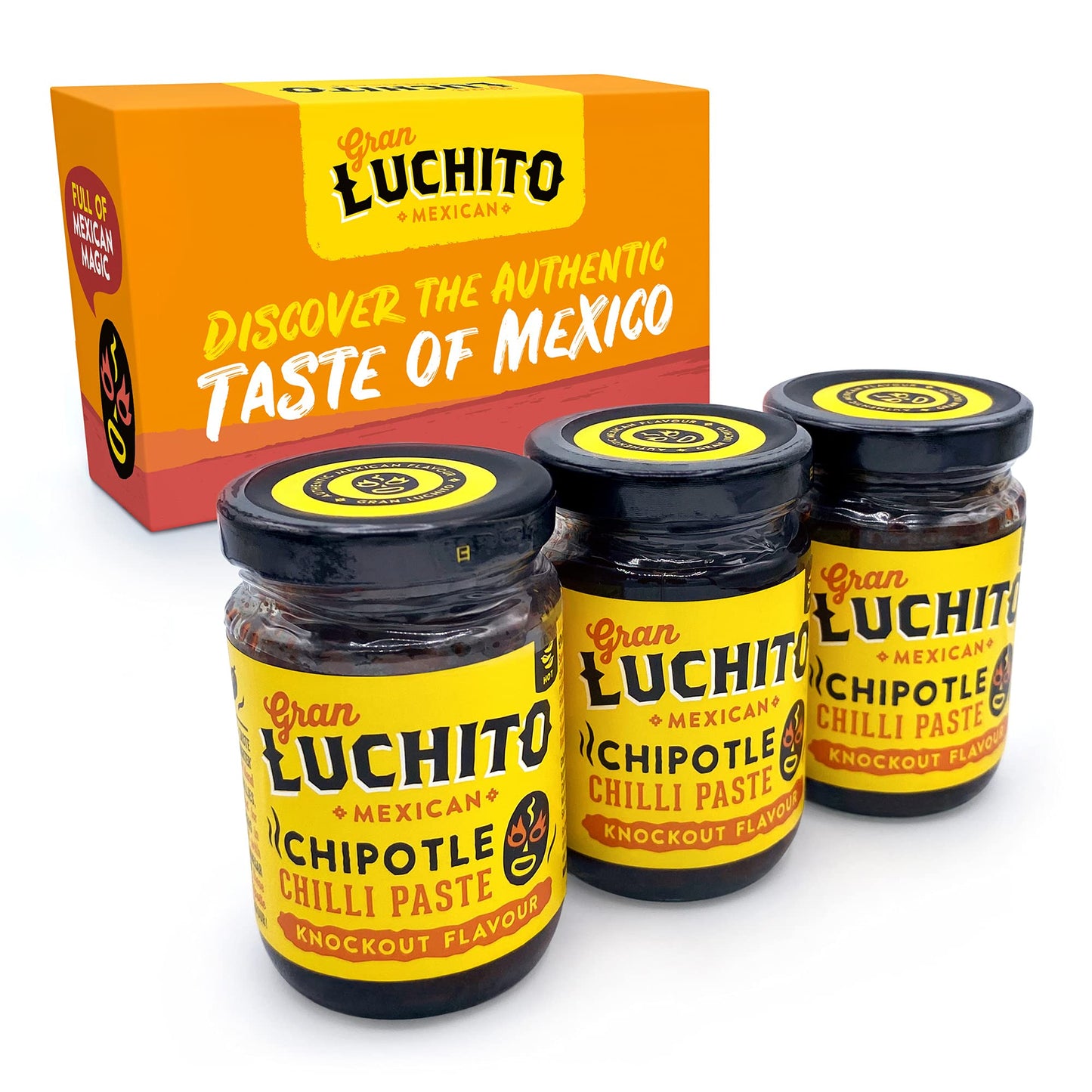Gran Luchito Chipotle Chili Paste - All Natural, Gluten/GMO Free, Super Smoky, 3.5oz (Pack of 3)
