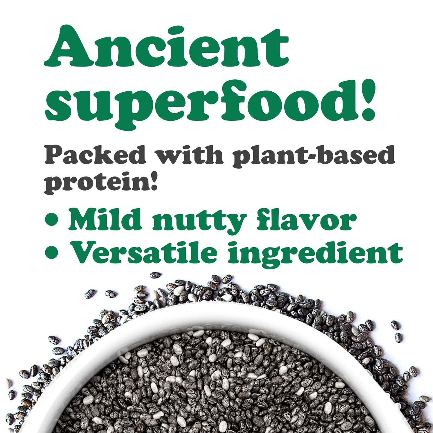 Food to Live - Organic Black Chia Seeds, 2.5 Pounds Non-GMO, Whole, Sproutable, Vegan, Kosher, Keto, Sirtfood, Bulk. Rich in Ess