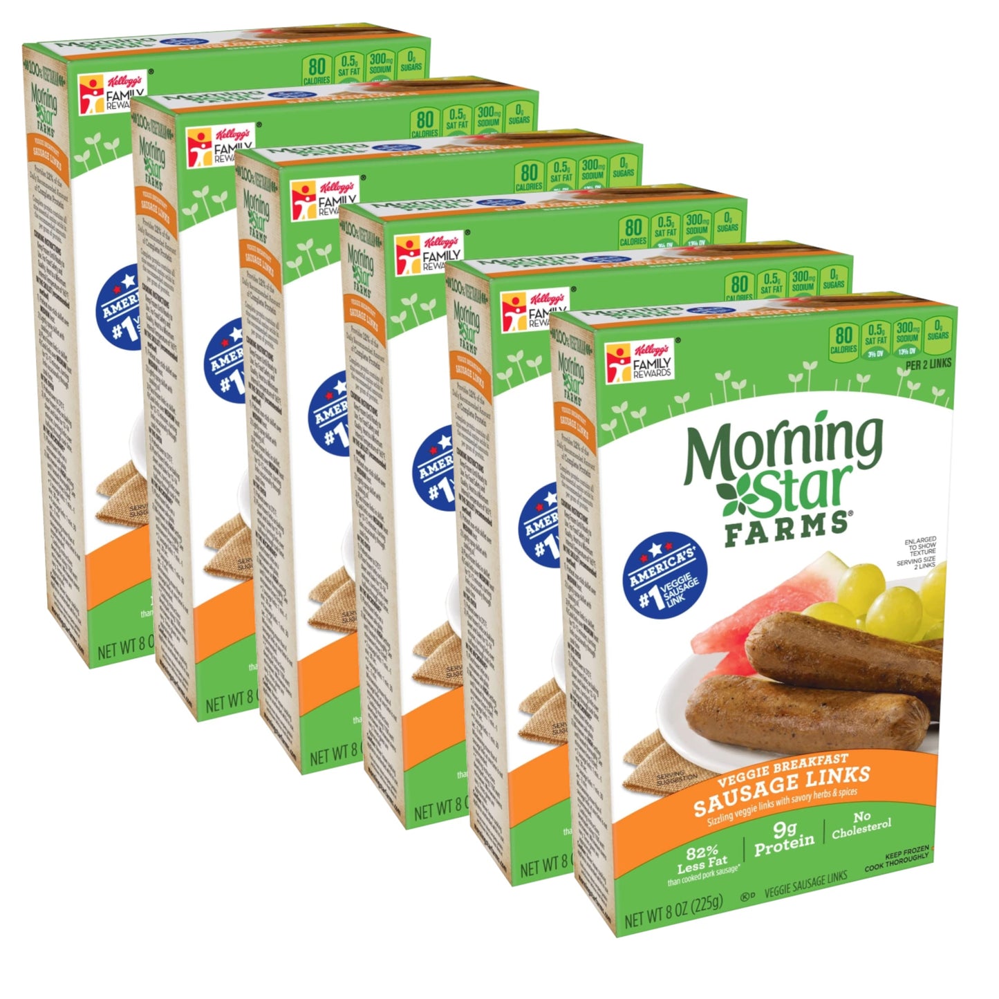 Ready Set Gourmet Morningstar Farms Veggie Sausage Links - Plant Based - 9g Protein - 6 Pack (8 oz Each) - Frozen