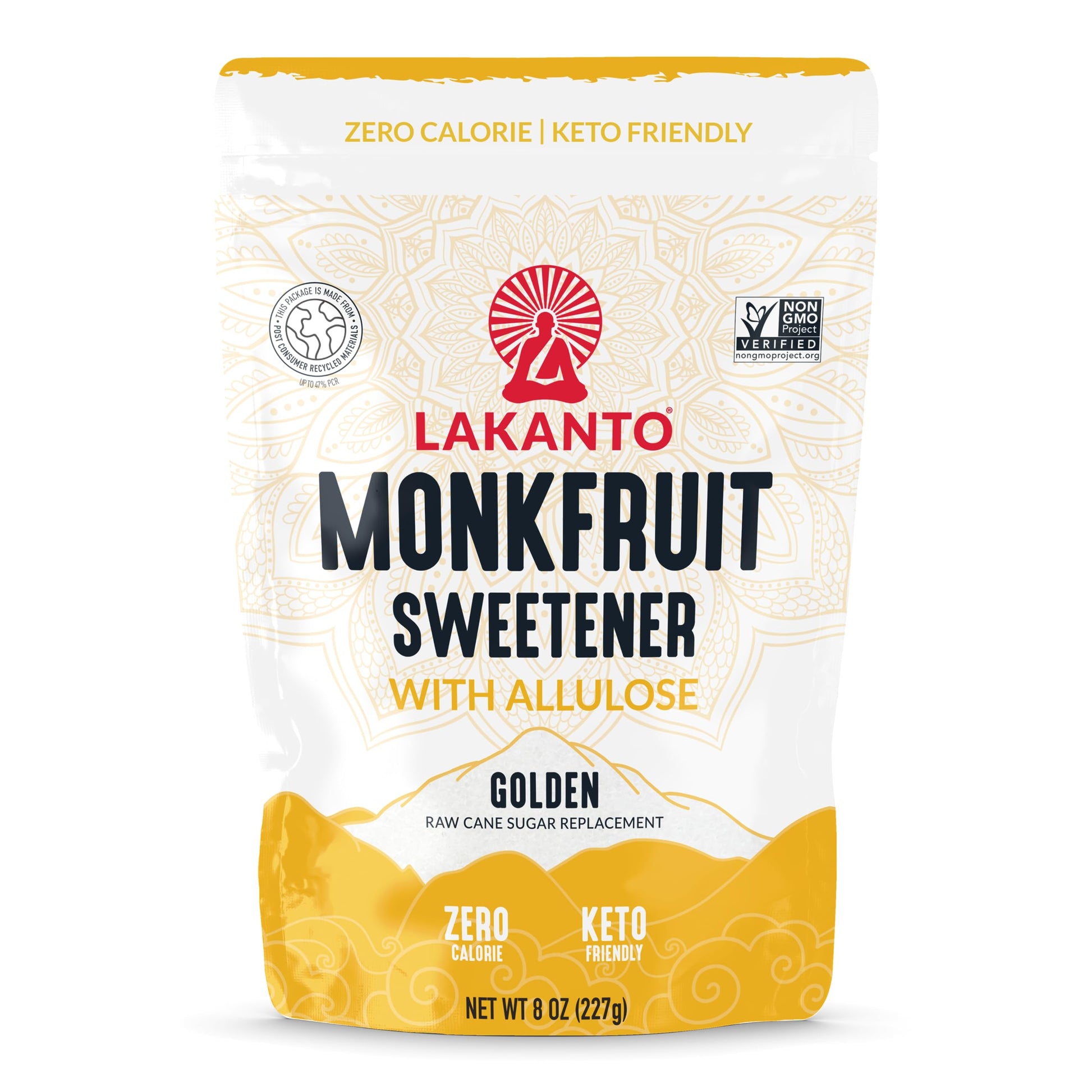 Lakanto Golden Monk Fruit Sweetener With Allulose, Raw Cane Sugar Substitute From Monk Fruit Extract, Brown Sugar Replacement Fo