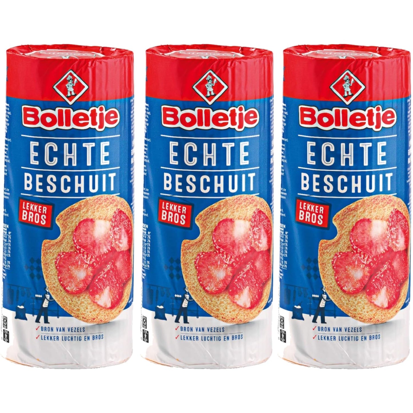 Generic Bolletje Original Dutch Rusk Crispbakes Light Crisp Toast 3.5oz (Pack of 3)
