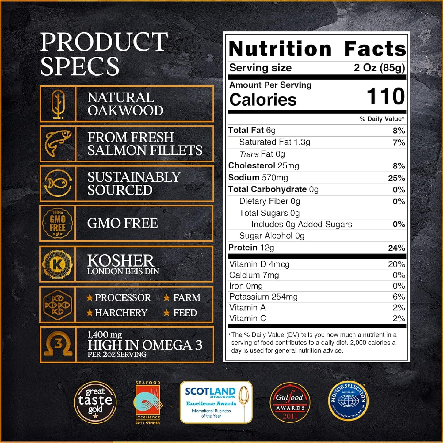 New Yorks Delicacy Smoked Salmon Nova - Pre-Sliced, Kosher, Gluten-Free - 8 Oz Pack