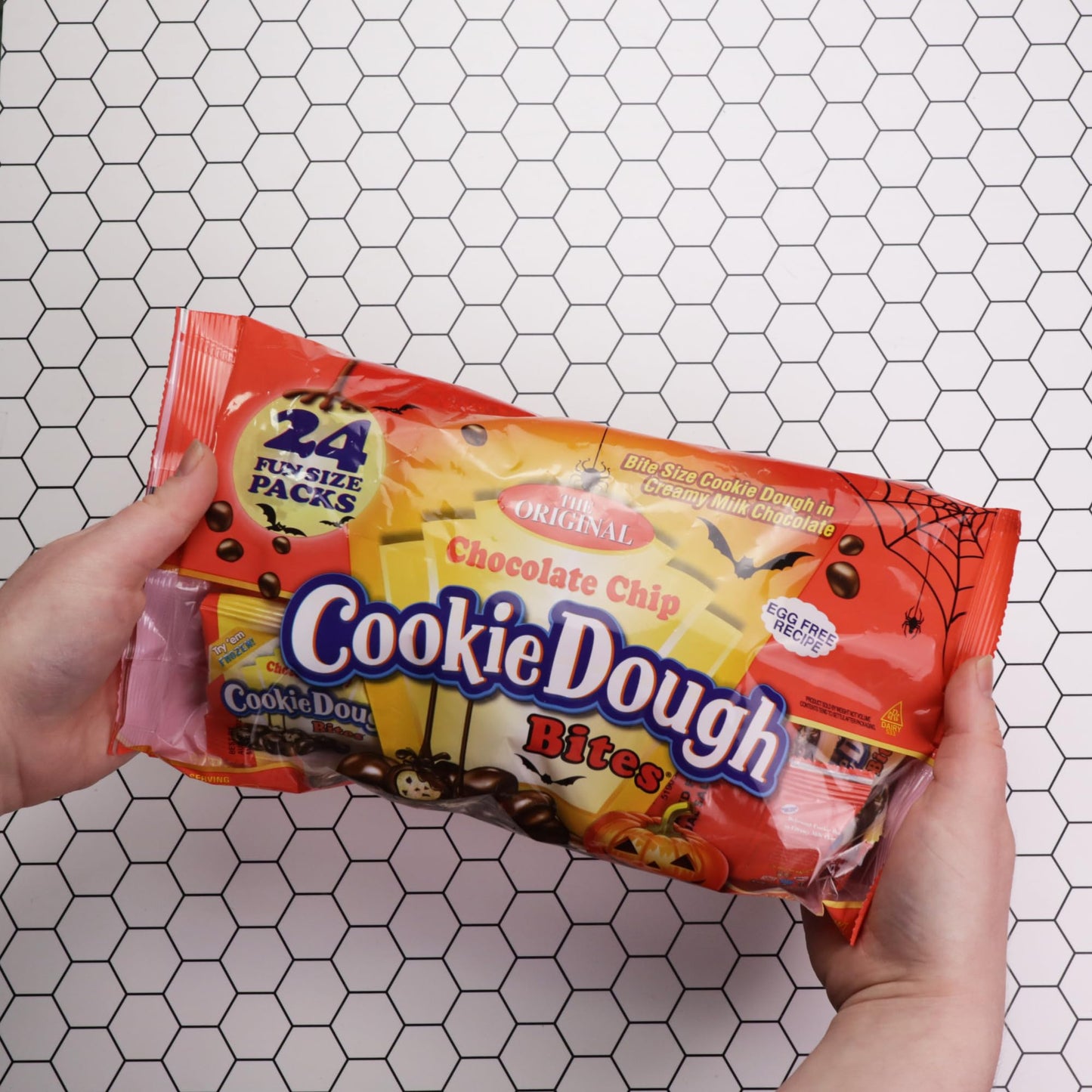 Halloween Chocolate Chip Cookie Dough Bites  24 Individual Pouches  Perfect Trick or Treat Pass Out Candy  12 Ounces