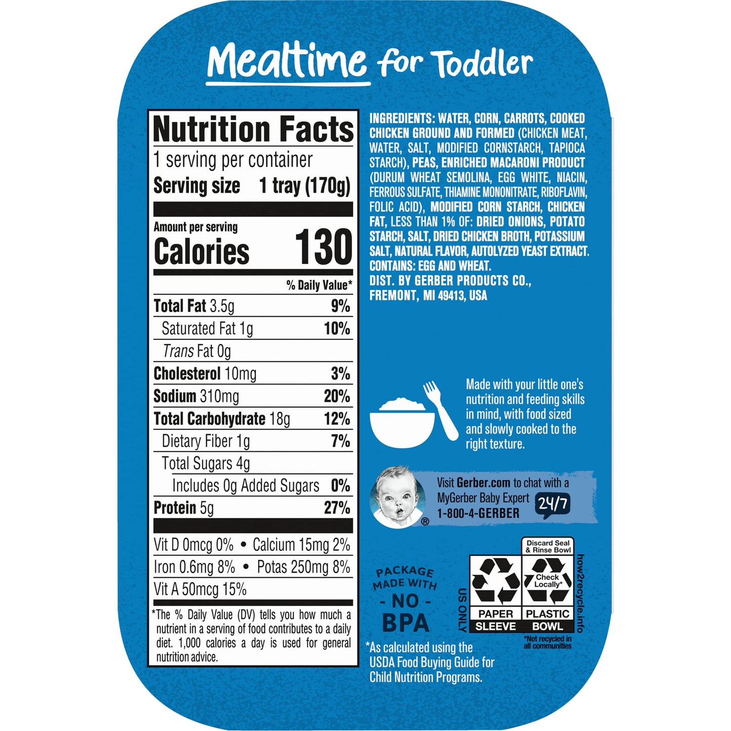 Gerber Chicken & Vegetables Stars Pasta, 6 Oz