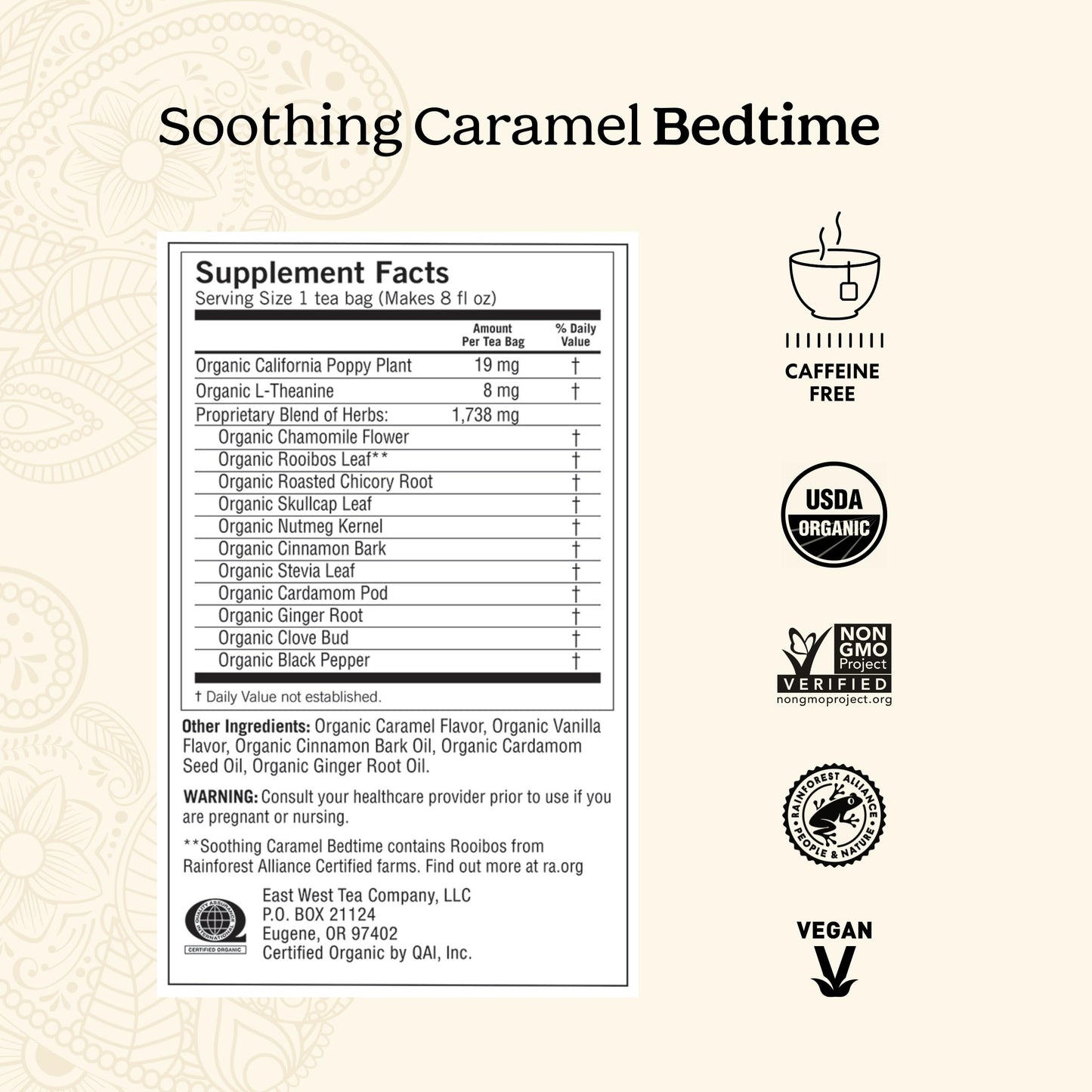 Yogi Tea Soothing Caramel Bedtime Tea - 16 Tea Bags Per Pack (6 Packs) - Calming Sleep Tea - Supports Good Sleep - Includes Cham