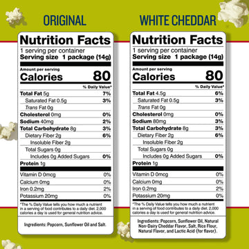 Skinnypop Variety Pack Original And White Cheddar Popcorn, Gluten Free, Vegan Popcorn, Non-Gmo, Healthy Popcorn Snacks, Skinny P