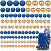 Tondiamo Foam Balloons Cake Topper Set, 108 Pcs for Weddings & Birthdays, Bright Blue & Gold, Multi Sizes, Model SD-Tondiamo-75220