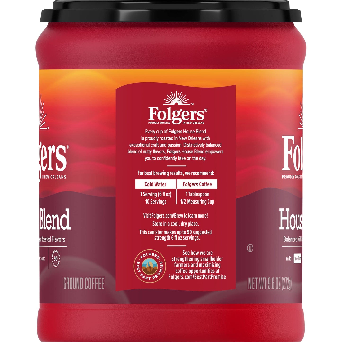 Folgers House Blend Ground Coffee, Medium Roast, 9.6 Ounce