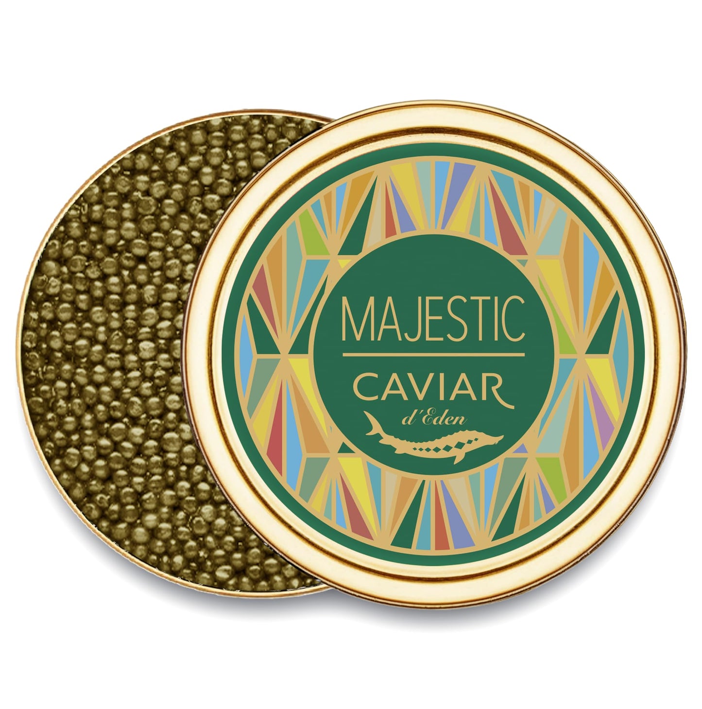 MAJESTIC Collection - Premium KALUGA Sturgeon Black Caviar - 1.1 oz / 30 g in Metal Jar - Kaluga Black Caviar with Classical Mal