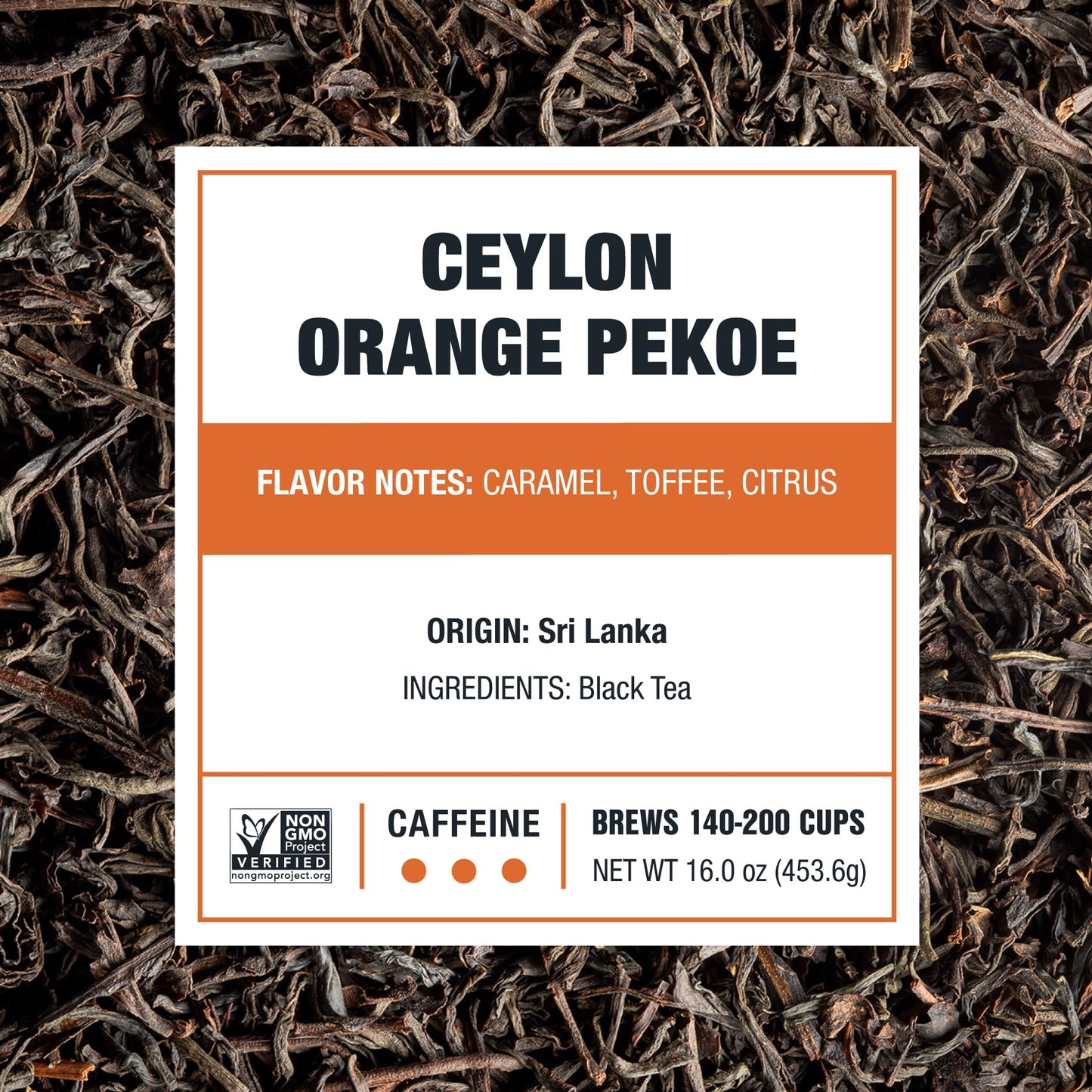 Tiesta Tea - Ceylon Orange Pekoe Black Tea | Single Origin Premium Loose Leaf From Sri Lanka| 100% Pure Unblended High Caffeinated Tea | Hot Or Iced Tea & Up To 200 Cups - 16Oz Resealable Bulk Pouch