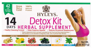 Hyleys Tea Wellness Tea 14 Days Detox Kit - 42 Tea Bags (12 Pack), 504Count