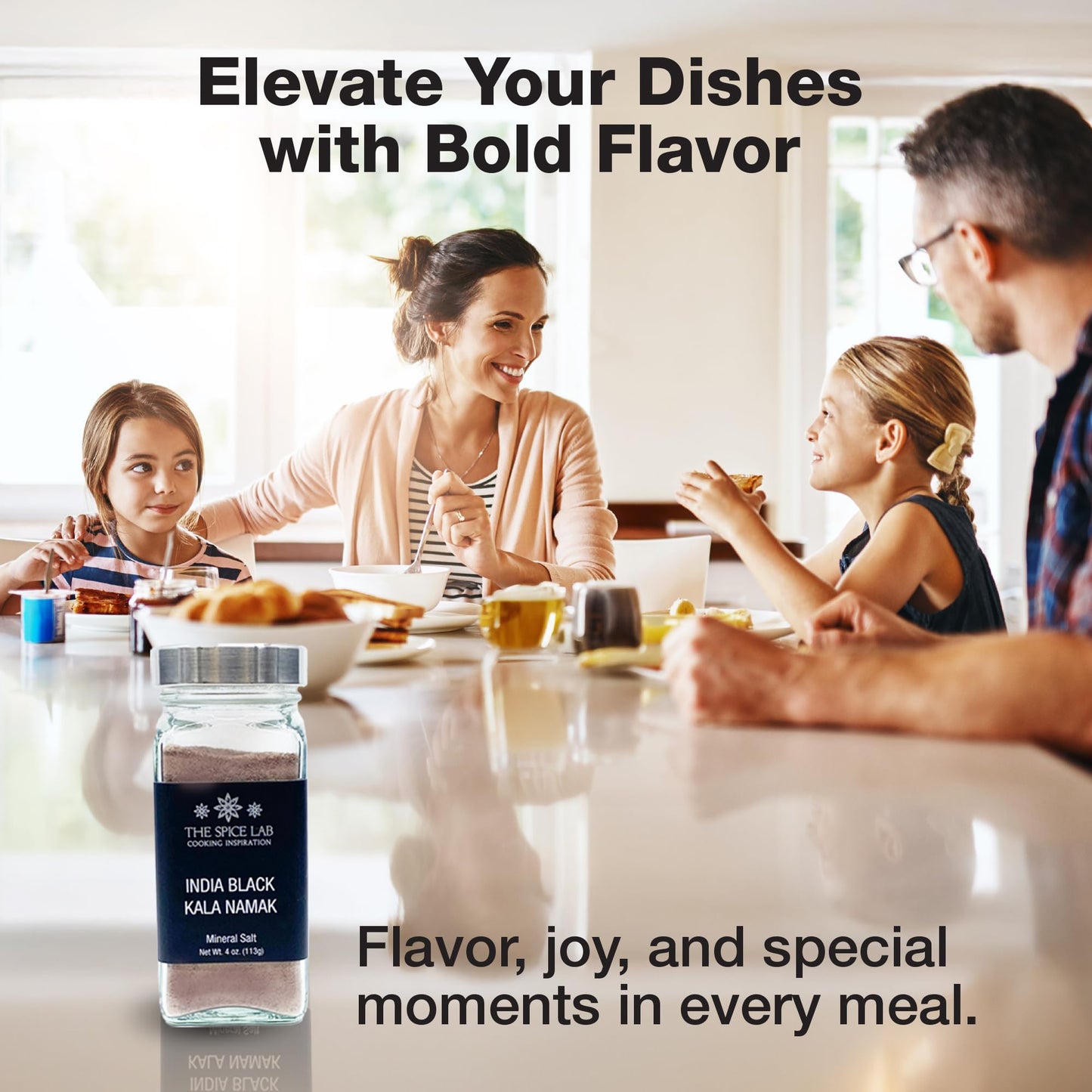 The Spice Lab Kala Namak Black Salt - Indian Himalayan Salt in French Jar - Pure Vegan Kala Namak Seasoning for Tofu Scramble -