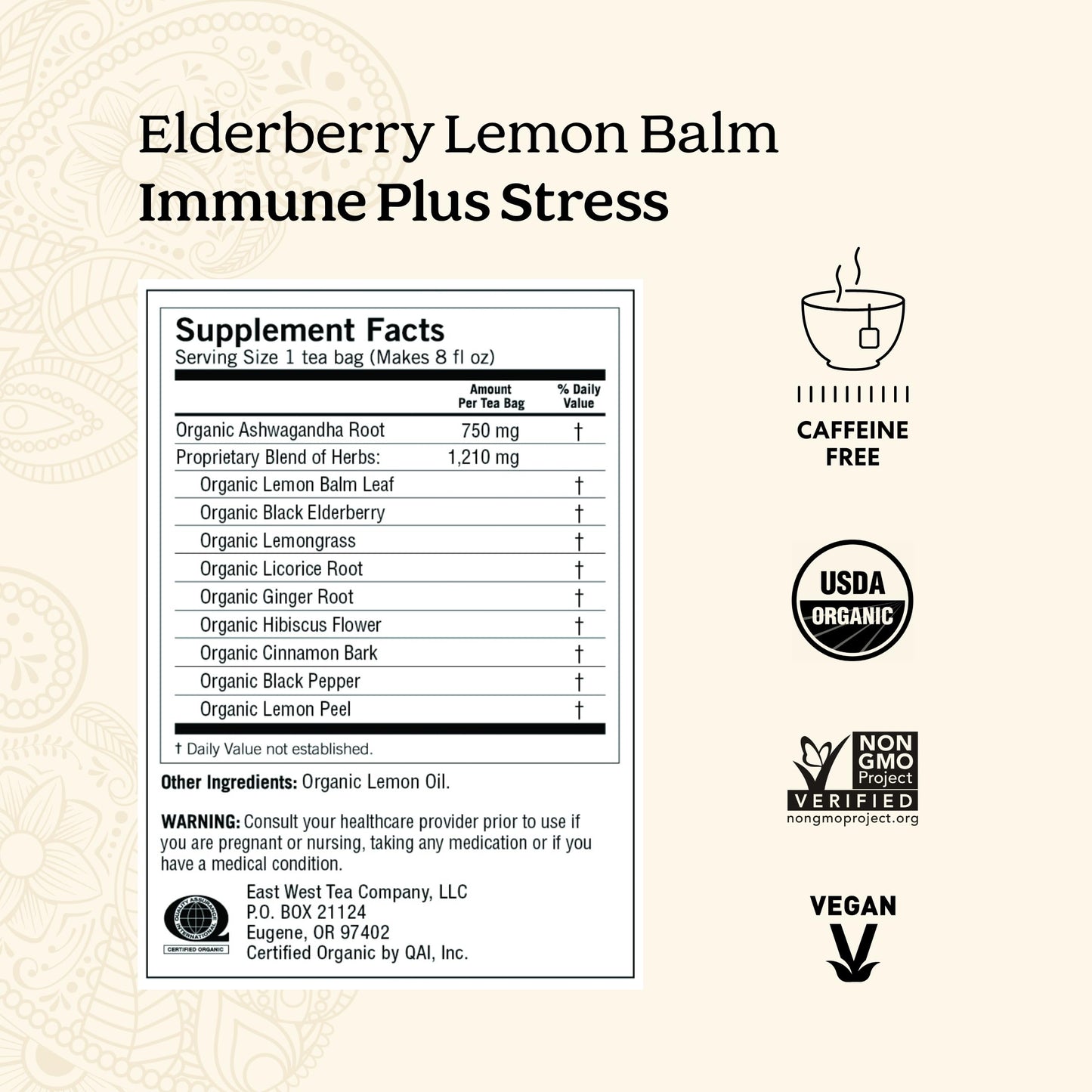 Yogi Tea Elderberry Lemon Tea - Stress & Immune Support - 16 Bags, 4 Packs