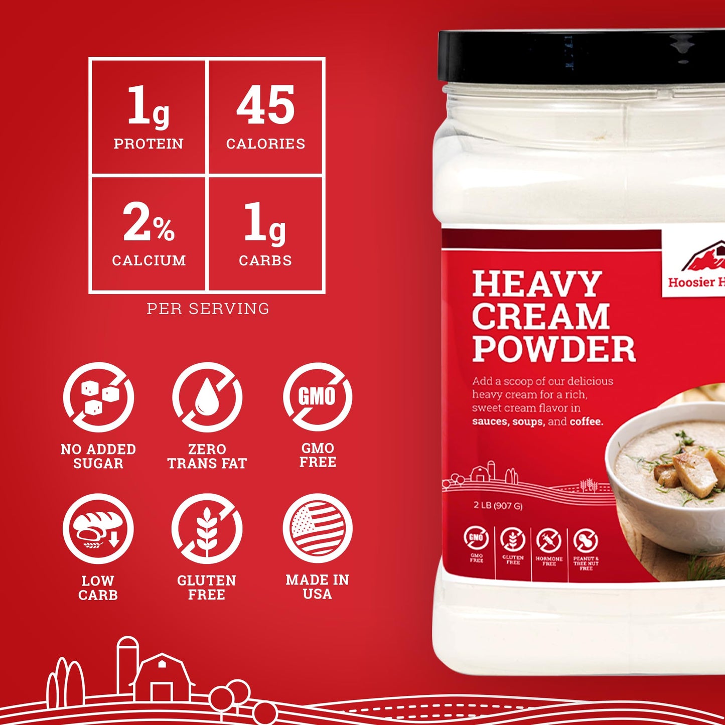 Hoosier Hill Farm Heavy Cream Powder, 2Lb (Pack Of 1)