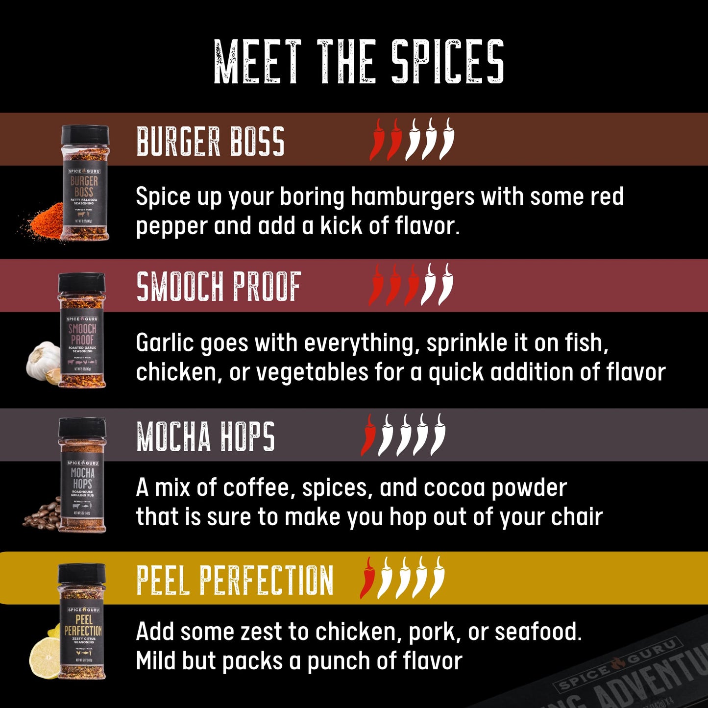 Spice Guru Grill Seasoning Gift Set - 4 Flavor Bbq Seasonings And Rubs - Christmas Gifts For Men Who Cook - Bbq Rub Gift Set - Christmas Grilling Gifts For Men - Gifts For Dad - Gifts For Him