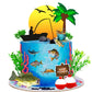DRWATE 17 PCS Gone Fishing Cake Topper Set, Fisherman Themed Birthday Decorations, Paper, Model GCMGG10007