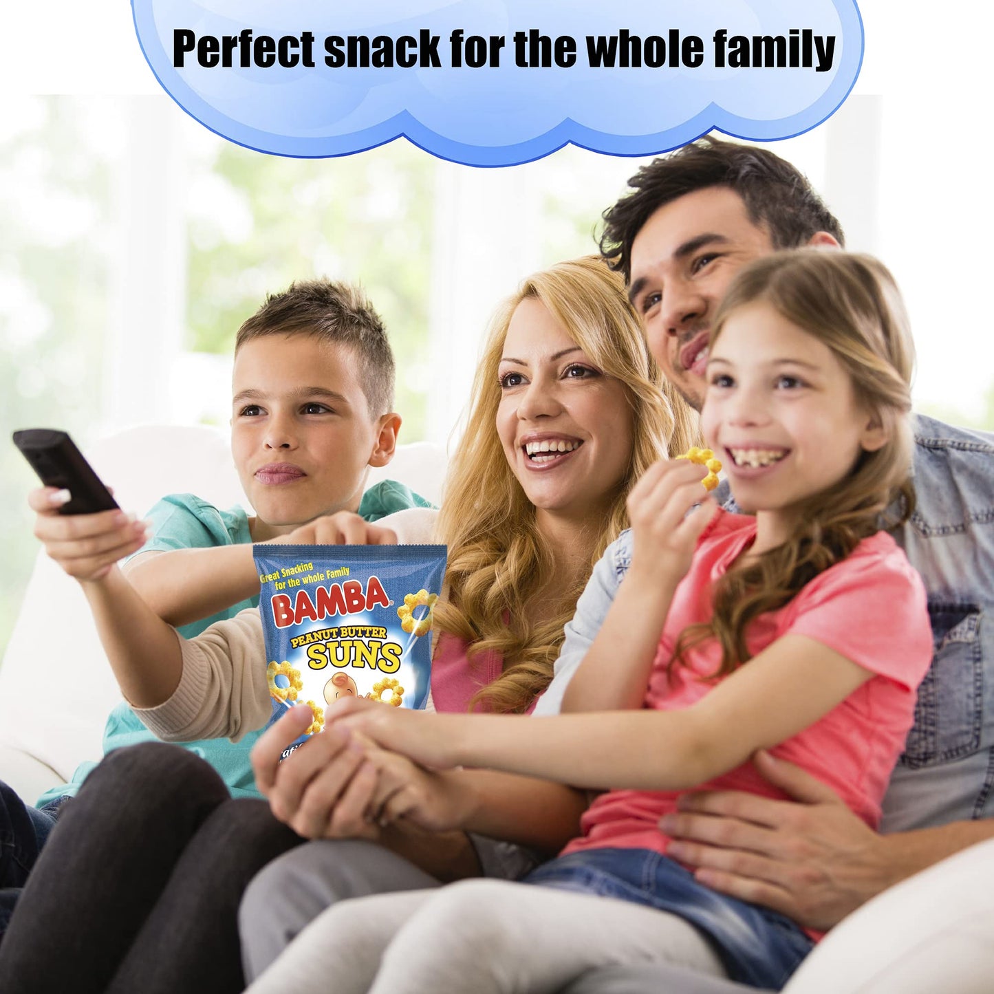 Osem Bamba Peanut Butter Suns Snacks For The Whole Family - All Natural Peanut Butter Corn Puffs Snacks (4 Pack - 4Oz Bags) - Ma