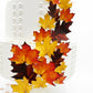 Sugar Robot Inc. Edible Fall Leaves Set of 15 - Wafer Cake & Cupcake Toppers - 3 to 1.5 inches - Red Orange Yellow Brown Leaves
