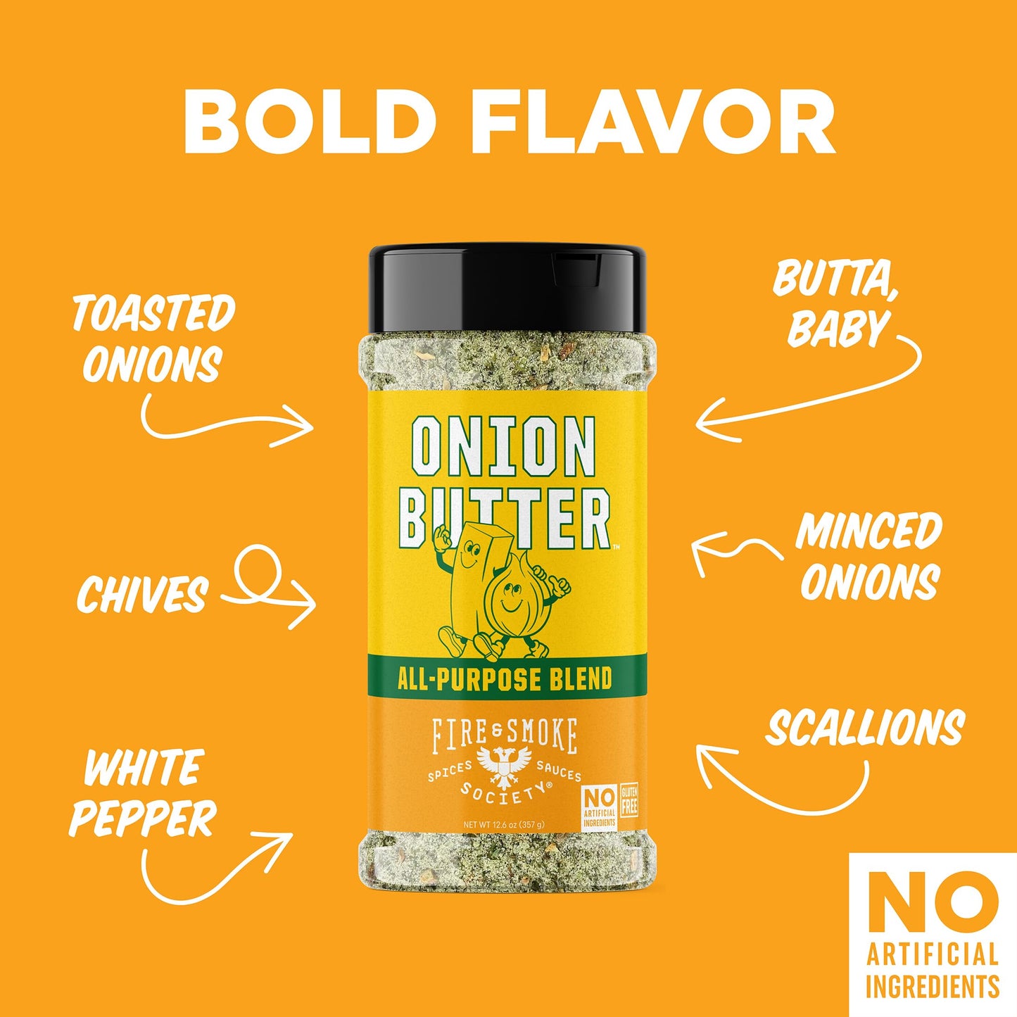 Fire & Smoke Society Onion Butter All Purpose Seasoning BBQ Rub 12.6 oz