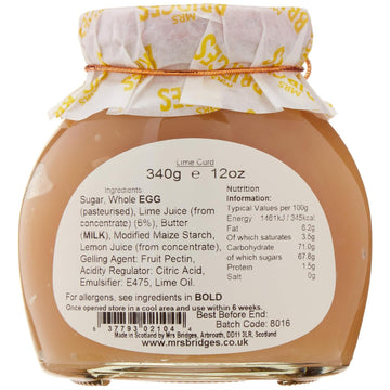Mrs Bridges Lime Curd, Made In Scotland, 12Oz Jar (Pack Of 1)