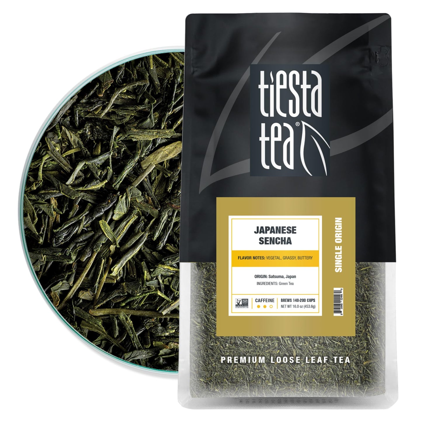 Tiesta Tea Japanese Sencha Loose Leaf Green Tea Bulk Pouch - 16oz, Makes Up to 200 Cups