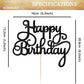 EONNCNT Happy Birthday Cake Topper - Black Glitter Paper Decoration - Model MOUCCT-HB