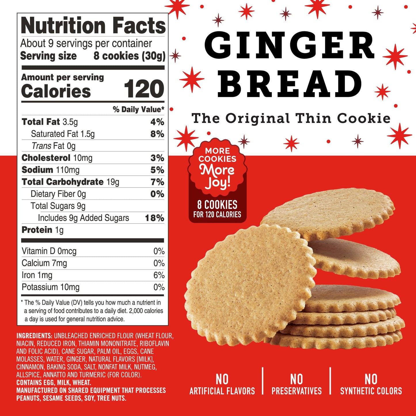 Dewey'S Bakery Gingerbread Moravian Style Thin Cookies | Seasonal Flavor | No Artificial Flavors, Synthetic Colors Or Preservati