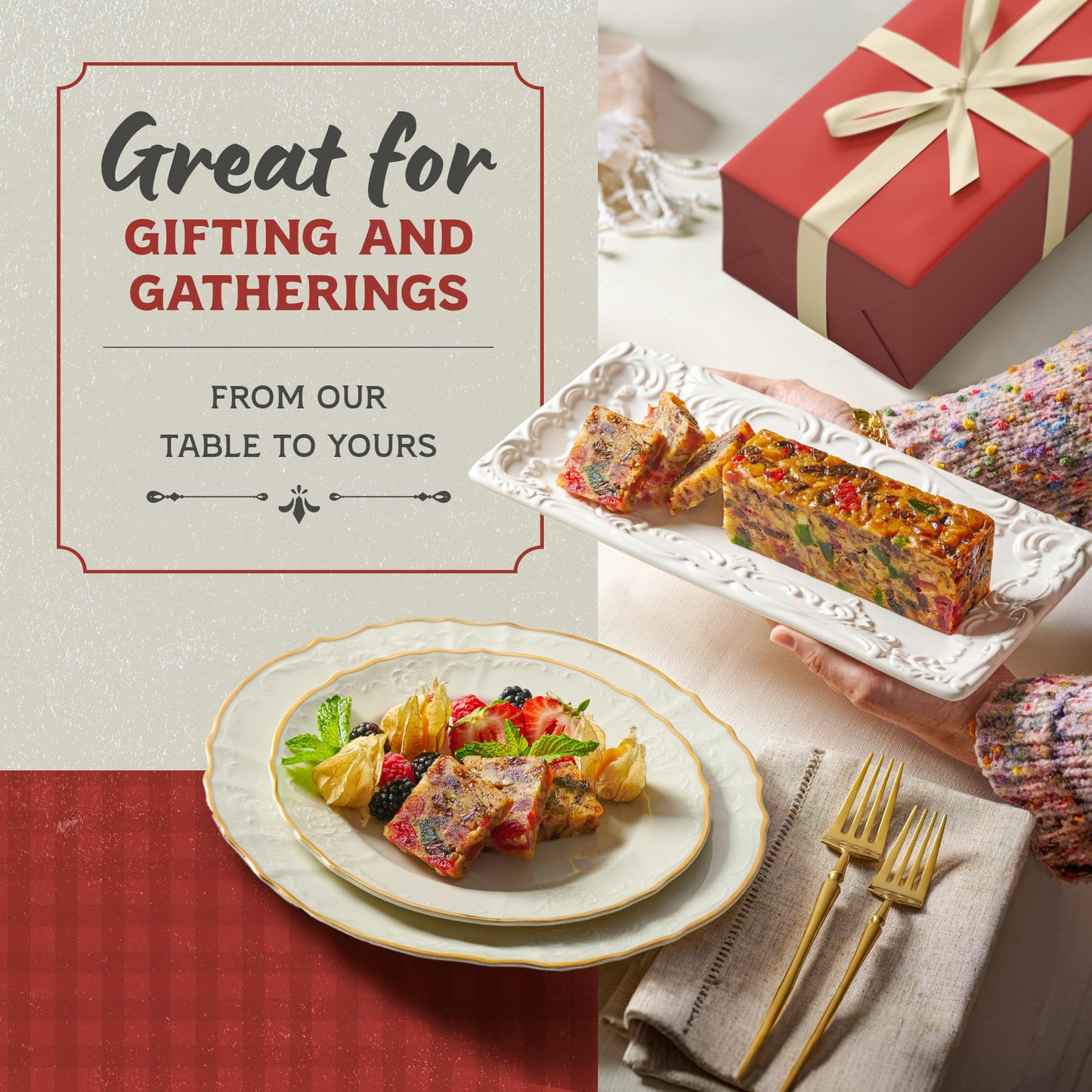 Carlis Cakes Fruitcake - Made with Finest Fruits & Nuts - 1lb Individually Wrapped for Freshness
