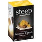 Bigelow Tea Steep Organic Dandelion Peach Rooibos Green Tea, Caffeinated, 20 Count (Pack of 6), 120 Total Tea Bags
