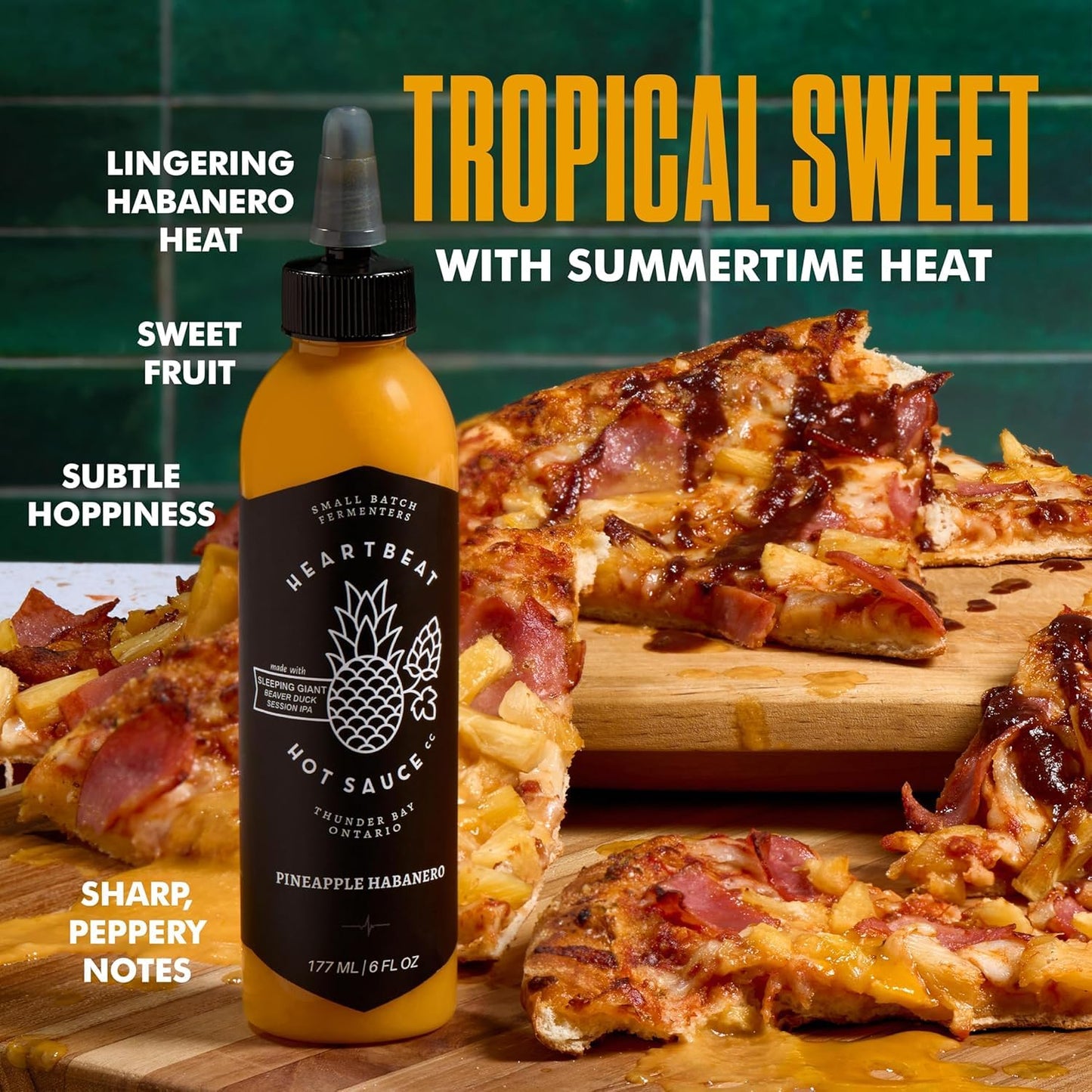 HEARTBEAT HOT SAUCE CO. Pineapple Habanero Hot Sauce Pack of 6, 6 oz.