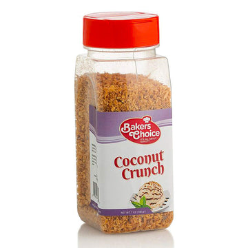 Coconut Crunch Topping - Coconut Sprinkles for Ice Cream Sundae Toppings - 7 Ounce - Dairy Free, Kosher - Baker’s Choice