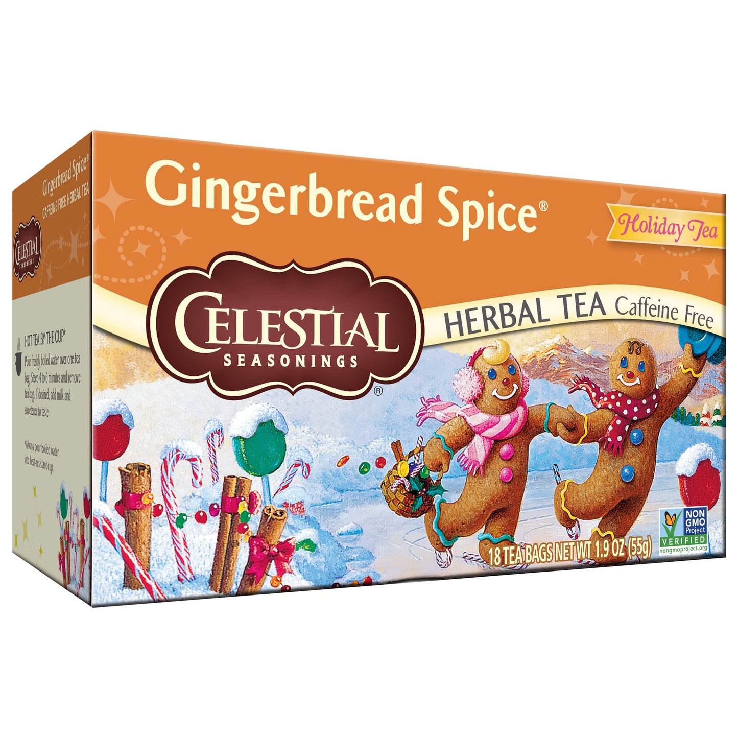 Celestial Seasonings Herbal Tea Gingerbread Spice, 18 Tea Bags, Pack of 6