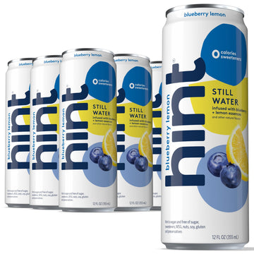 Hint Canned Water, Blueberry Lemon - Purified Flavored Water with Zero Calories, Natural Flavors, and Sugar Free - 12 Fl Oz Cans