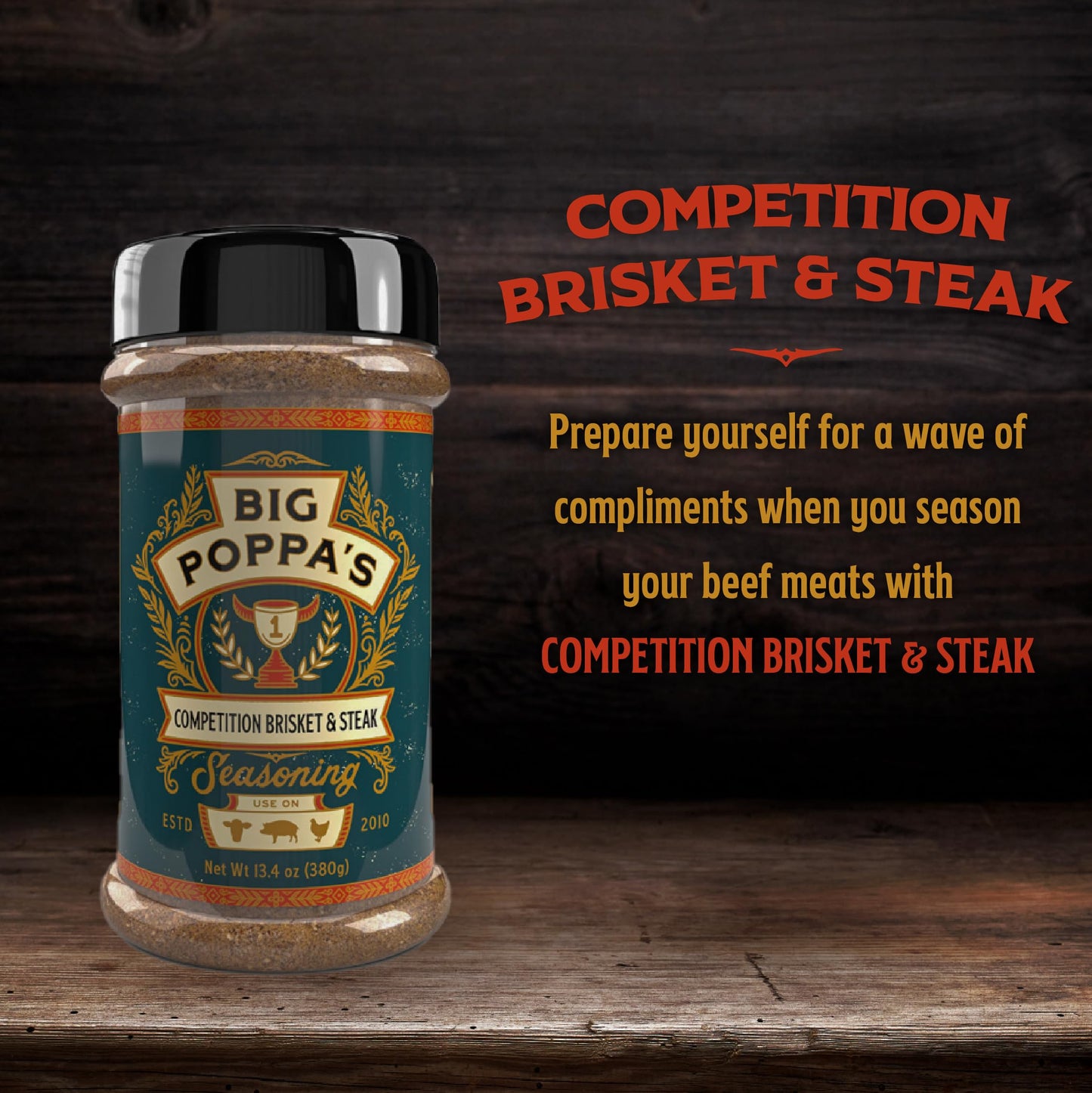 Big Poppa Smokers Brisket & Steak Seasoning Rub - 3 Pack Bundle, 13.4 Ounce Total