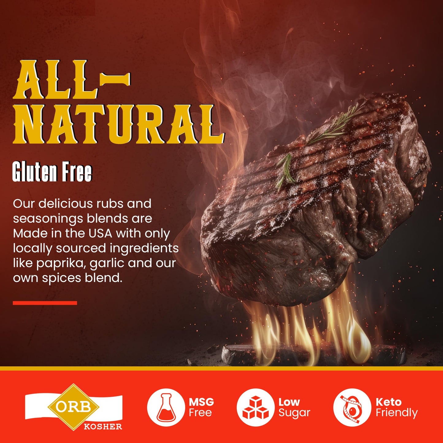 Meatsohorny Asian Fusion Rub Seasoning, No Added Gluten Bbq Spice Blend For Chicken, Steak, Beef, Turkey, Vegetables, Pork, Low