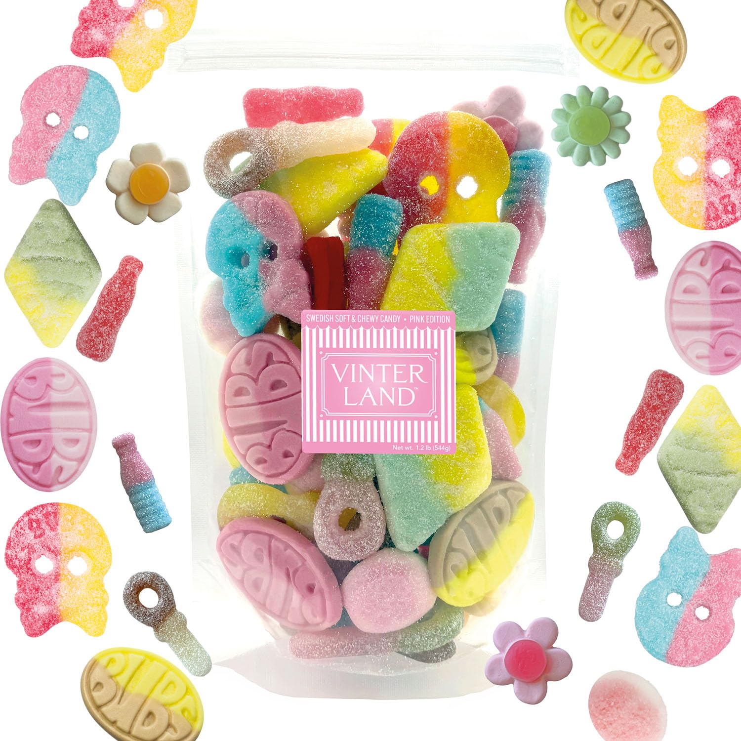 VINTERLAND - Bubs Swedish Candy Mix (1.2 Pounds) - Assorted Swedish Candy Bubs Godis - Big Bubs Rombs, Big Bubs Ovals & Big Swed