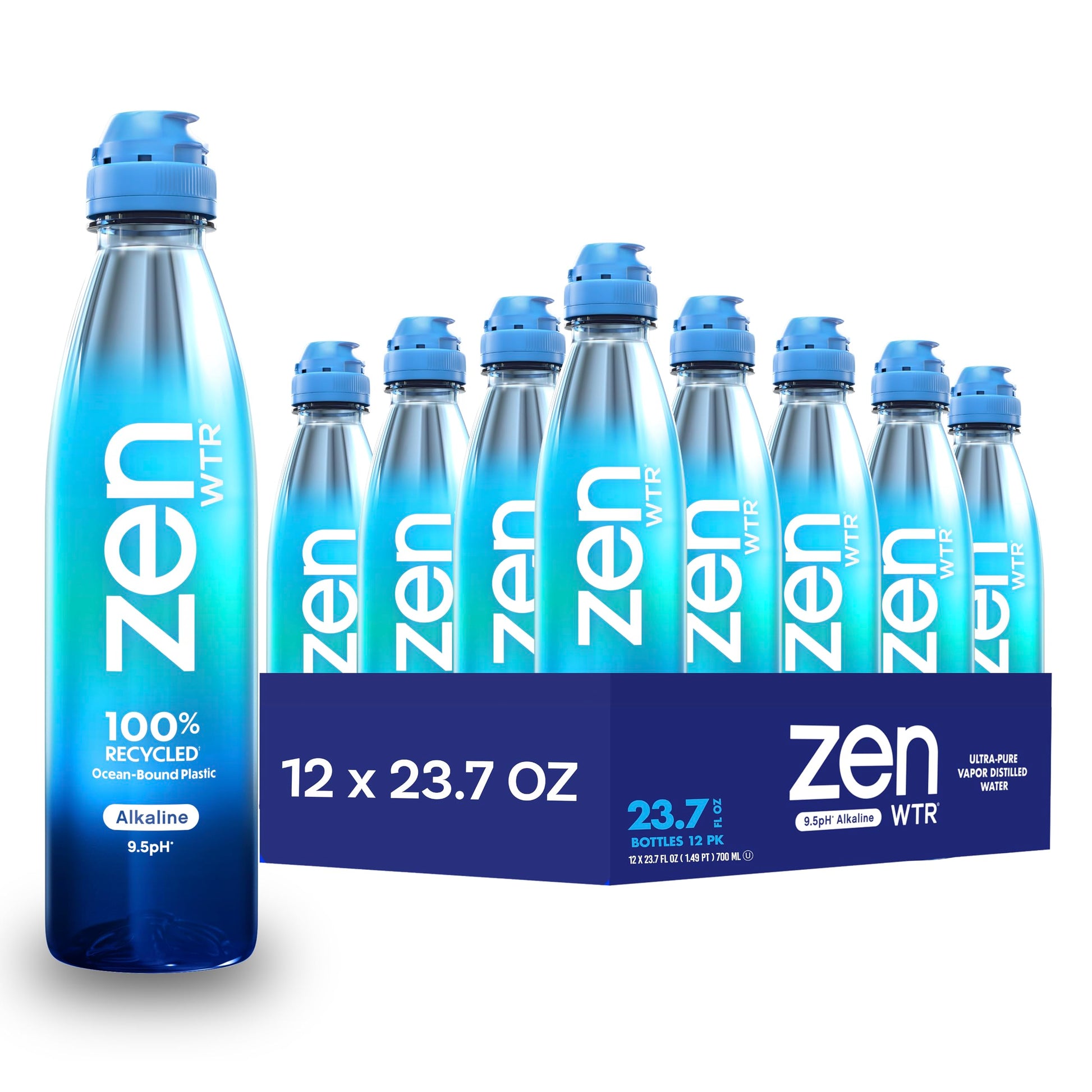 ZEN WTR Alkaline Lifestyle Water, 23.7 Fl Oz, Pack of 12